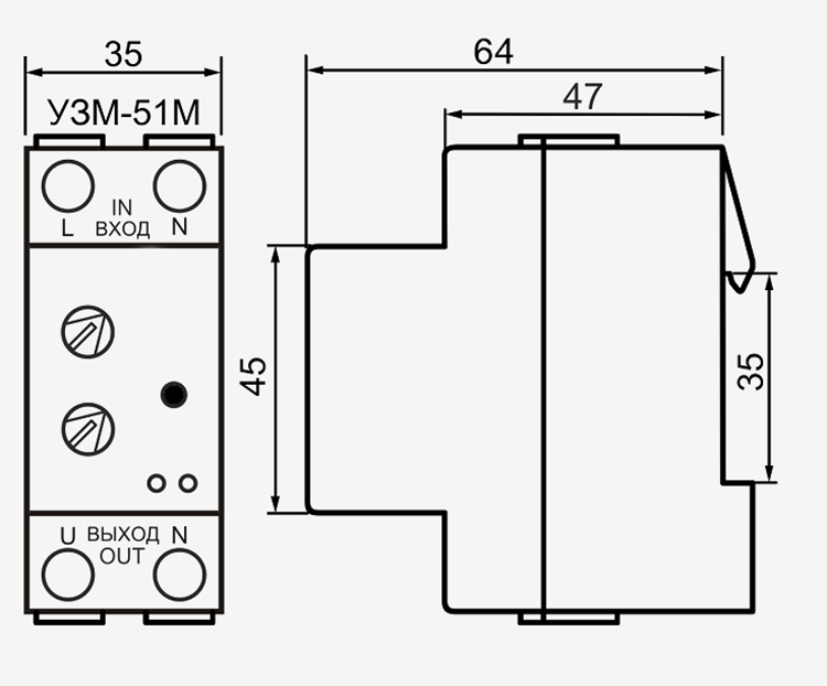 Габариты УЗМ-51М